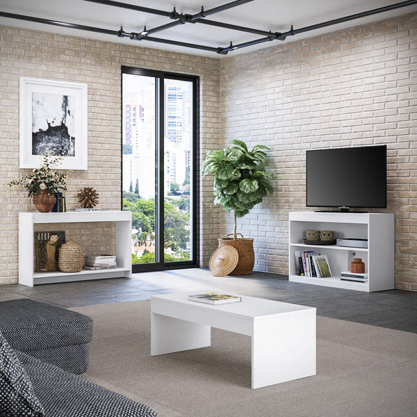 Homeroots 39" White Solid Console Table   528806