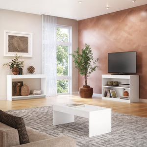 Homeroots 39" White Solid Console Table   528806