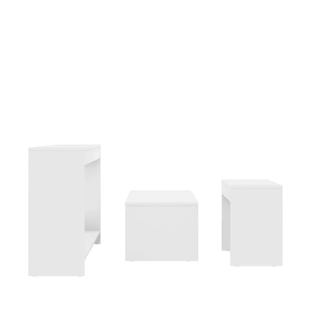 Homeroots Set Of Three 43" White Coffee Table   528807