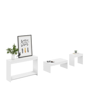 Homeroots Set Of Three 43" White Coffee Table   528807