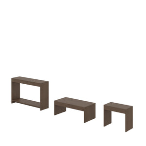 Homeroots Set Of Three 43" Brown Coffee Table   528808