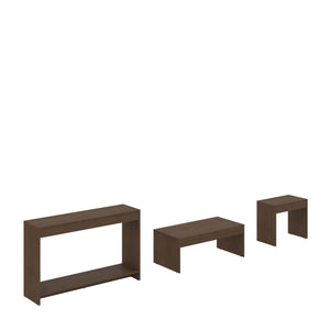 Homeroots Set Of Three 43" Brown Coffee Table   528808