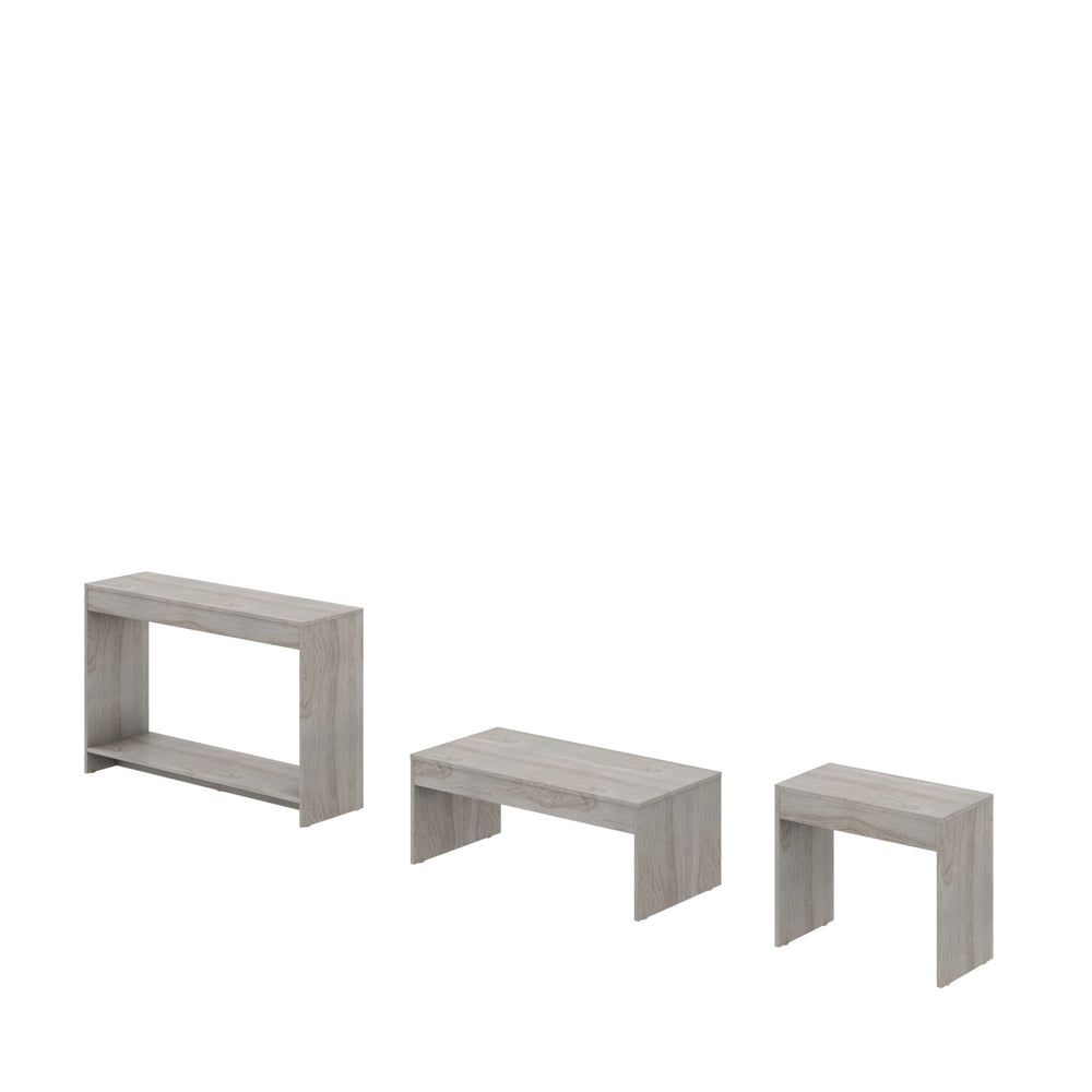 Homeroots Set Of Three 43" Light Gray Coffee Table   528809