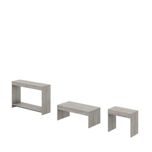 Homeroots Set Of Three 43" Light Gray Coffee Table   528809