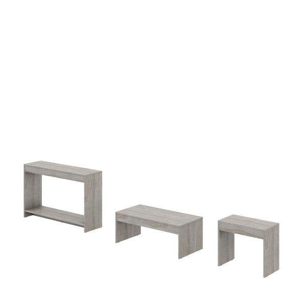 Homeroots Set Of Three 43" Light Gray Coffee Table   528809