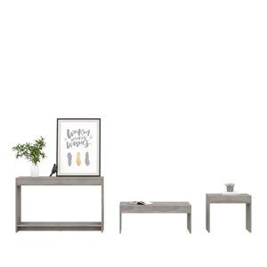 Homeroots Set Of Three 43" Light Gray Coffee Table   528809