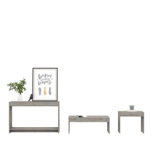 Homeroots Set Of Three 43" Light Gray Coffee Table   528809