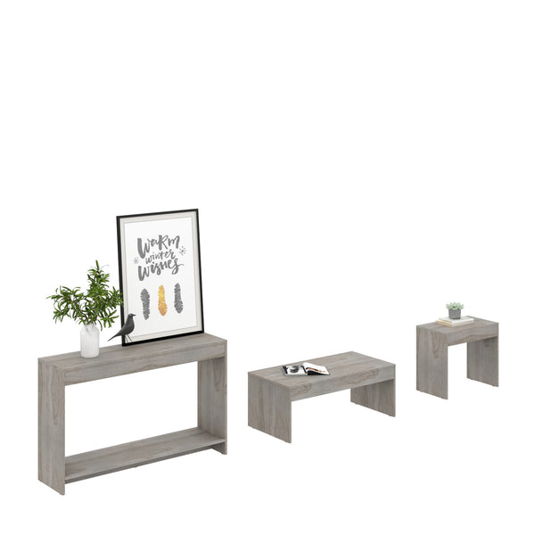 Homeroots Set Of Three 43" Light Gray Coffee Table   528809