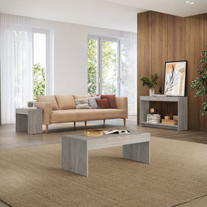 Homeroots Set Of Three 43" Light Gray Coffee Table   528809