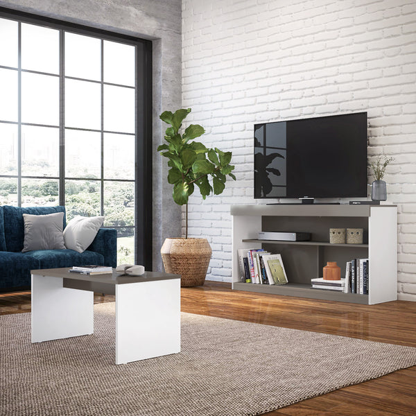 Homeroots 51" Light Gray And White Solid Console Table   528814