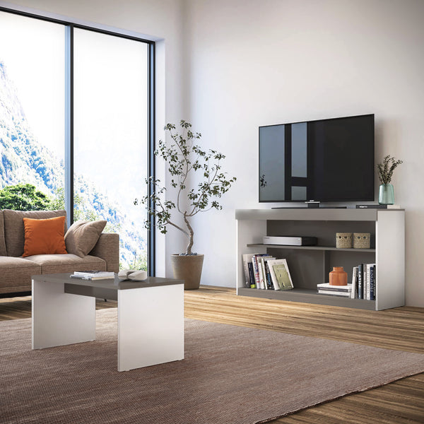 Homeroots 51" Light Gray And White Solid Console Table   528814