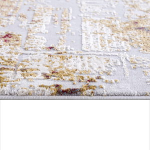 Homeroots 10' X 16' Red Blue And Ivory Abstract Washable Non Skid Area Rug  Polypropylene 528815