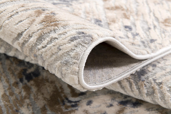 Homeroots 9' X 12' Blue And Ivory Abstract Distressed Area Rug  Polypropylene 528816