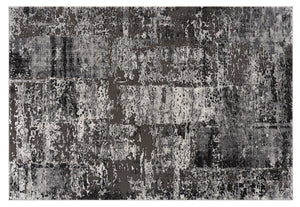 HomeRoots 10' Abstract Washable Area Rug in Gray, Brown & Ivory - Non-Skid, Durable, Stain-Resistant Design 528817