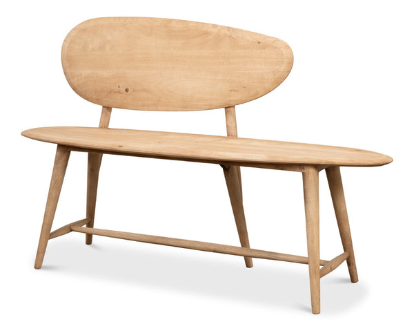 Sarreid Pebble Bench - Stylish Prairie Modern Acacia/Iron Design With Unique Lionskin Finish For Your Space Tan  52882