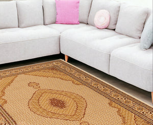 Homeroots 10' X 13' Beige And Ivory Oriental Washable Non Skid Area Rug  Other Material 528821