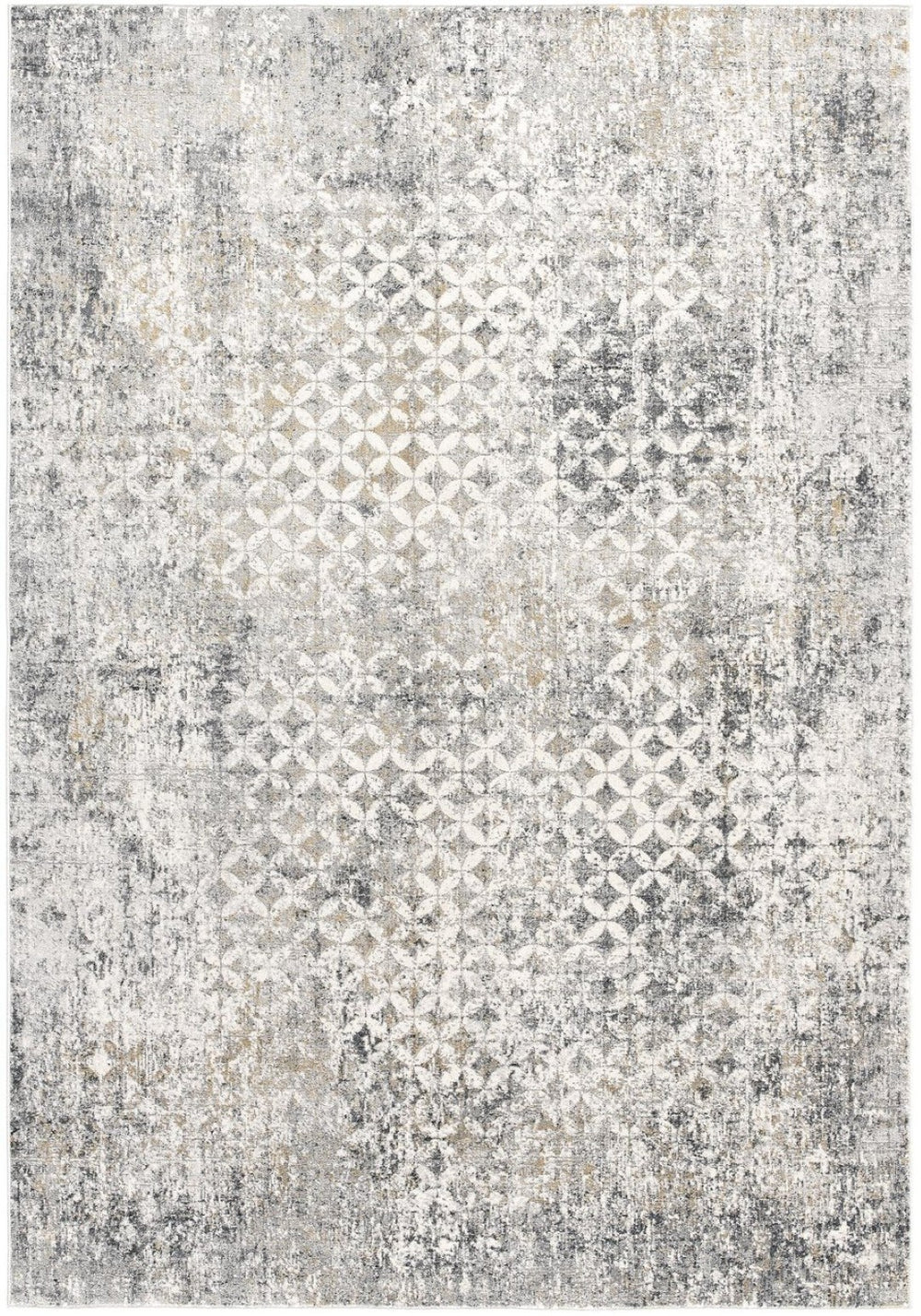 HomeRoots 9' X 12' Gray Abstract Area Rug - Washable, Non-Skid, Durable & Stylish for Modern Living Spaces 528828
