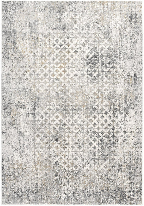 HomeRoots 9' X 12' Gray Abstract Area Rug - Washable, Non-Skid, Durable & Stylish for Modern Living Spaces 528828