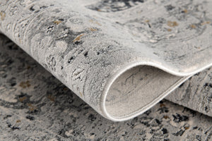 Homeroots 9' X 12' Gray Oriental Washable Non Skid Area Rug  Viscose 528829