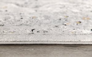 Homeroots 9' X 12' Gray Oriental Washable Non Skid Area Rug  Viscose 528829