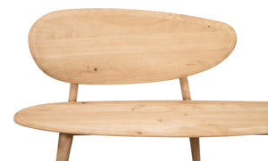 Sarreid Pebble Bench - Stylish Prairie Modern Acacia/Iron Design With Unique Lionskin Finish For Your Space Tan  52882