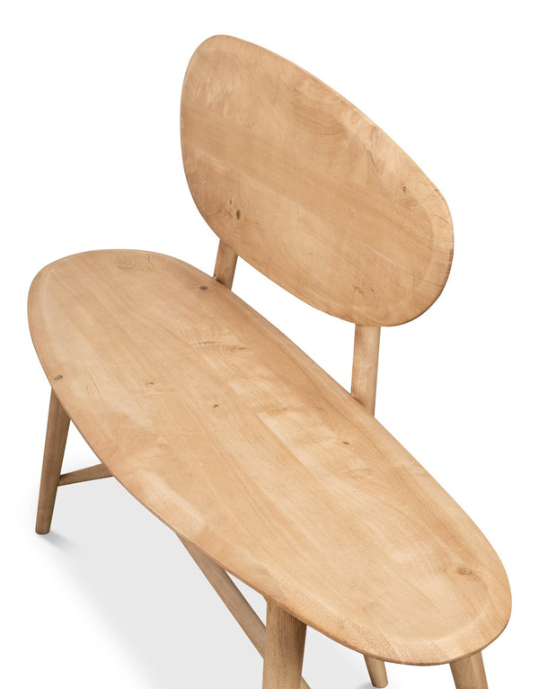 Sarreid Pebble Bench - Stylish Prairie Modern Acacia/Iron Design With Unique Lionskin Finish For Your Space Tan  52882