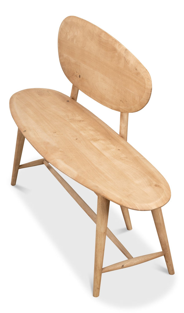 Sarreid Pebble Bench - Stylish Prairie Modern Acacia/Iron Design With Unique Lionskin Finish For Your Space Tan  52882