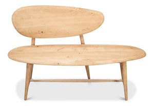 Sarreid Pebble Bench - Stylish Prairie Modern Acacia/Iron Design With Unique Lionskin Finish For Your Space Tan  52882