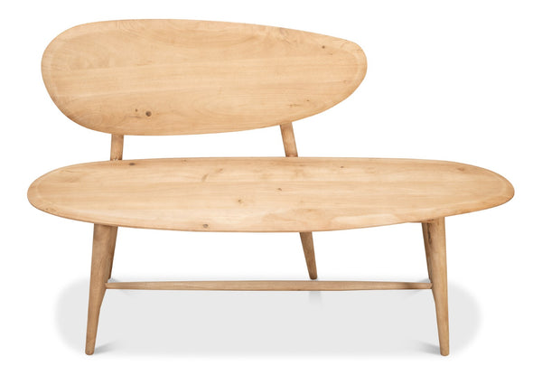 Sarreid Pebble Bench - Stylish Prairie Modern Acacia/Iron Design With Unique Lionskin Finish For Your Space Tan  52882