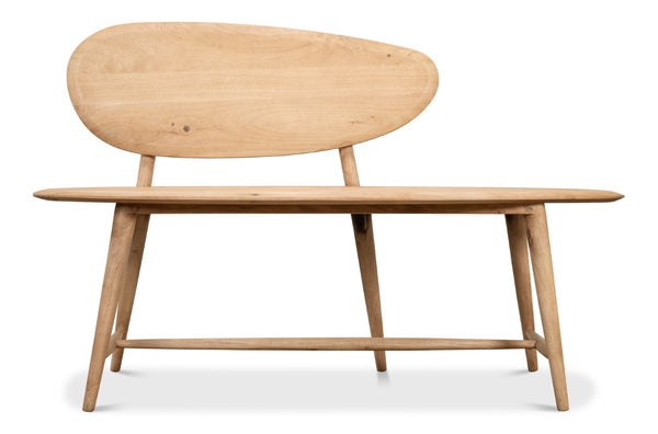 Sarreid Pebble Bench - Stylish Prairie Modern Acacia/Iron Design With Unique Lionskin Finish For Your Space Tan  52882