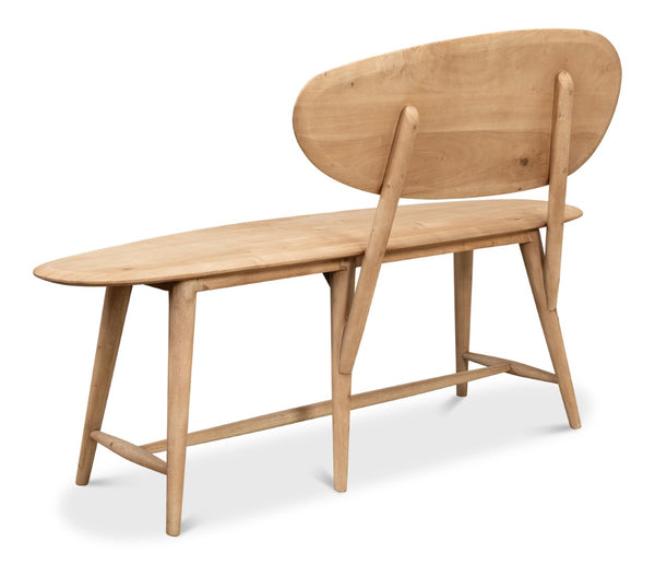 Sarreid Pebble Bench - Stylish Prairie Modern Acacia/Iron Design With Unique Lionskin Finish For Your Space Tan  52882