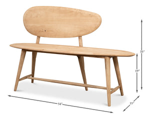 Sarreid Pebble Bench - Stylish Prairie Modern Acacia/Iron Design With Unique Lionskin Finish For Your Space Tan  52882