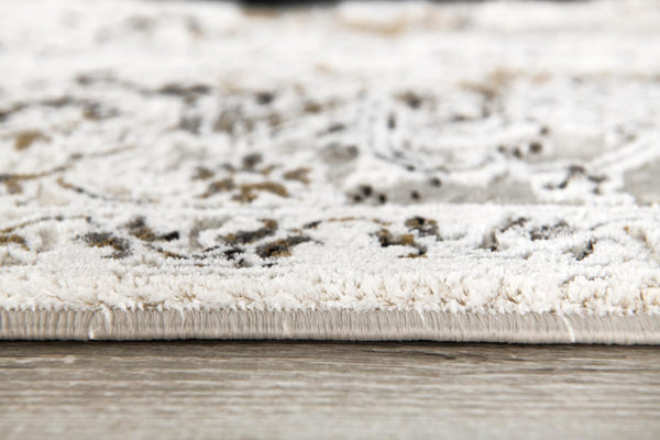 Homeroots 9' X 12' Beige Oriental Washable Non Skid Area Rug  Polyester 528830