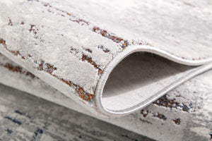 Homeroots 9' X 12' Gray Abstract Washable Non Skid Area Rug  Polyester 528831