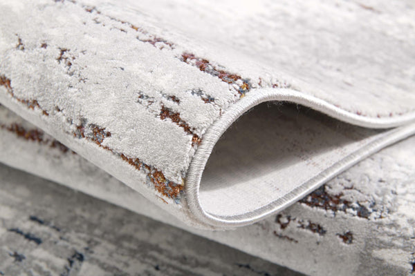 Homeroots 9' X 12' Gray Abstract Washable Non Skid Area Rug  Polyester 528831