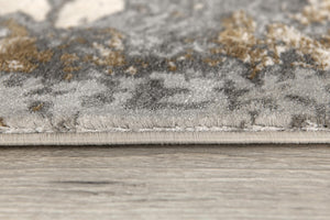 Homeroots 9' X 12' Beige Abstract Washable Non Skid Area Rug  Polyester 528832