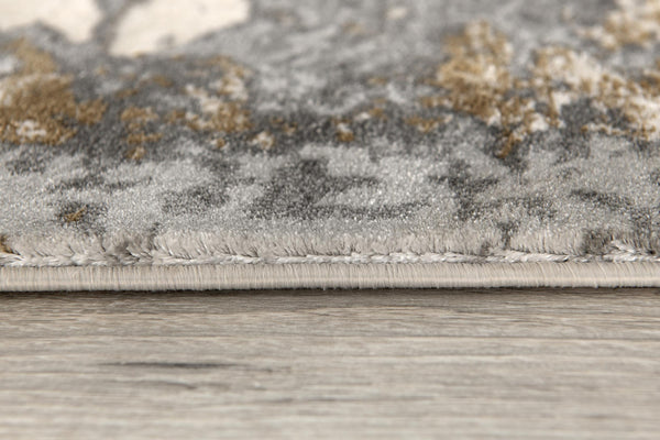 Homeroots 9' X 12' Beige Abstract Washable Non Skid Area Rug  Polyester 528832