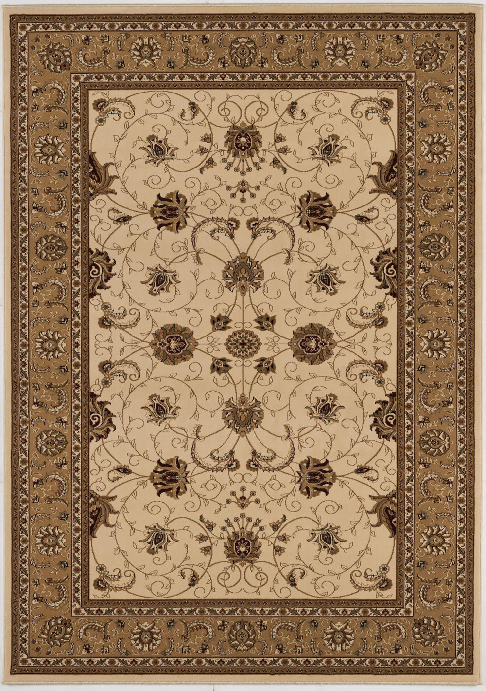 Homeroots 10' X 13' Beige And Brown Oriental Washable Non Skid Area Rug  Other Material 528836