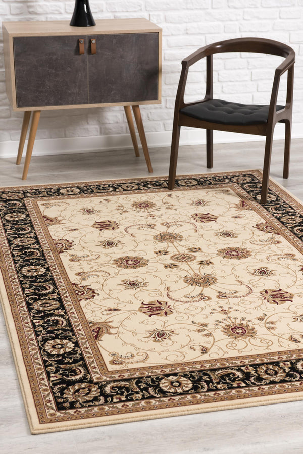Homeroots 10' X 13' Black And Tan Oriental Washable Non Skid Area Rug  Other Material 528837