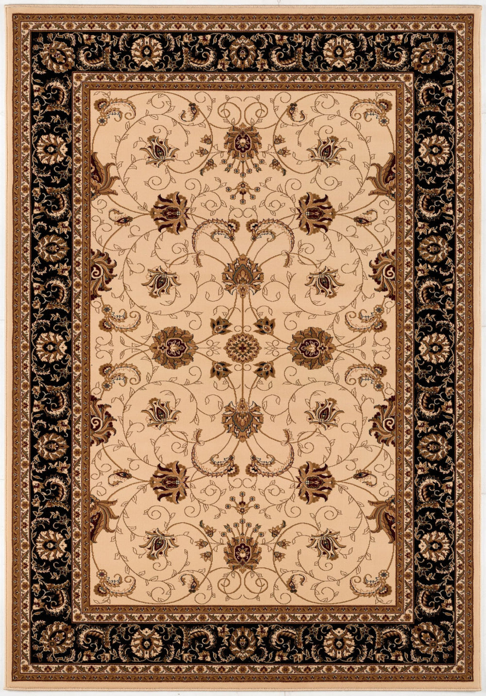 Homeroots 10' X 13' Black And Tan Oriental Washable Non Skid Area Rug  Other Material 528837