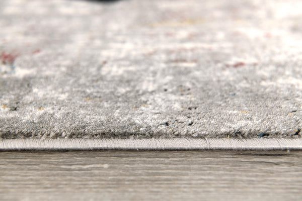 Homeroots 9' X 12' Gray Red And Ivory Abstract Washable Non Skid Area Rug  Viscose 528842