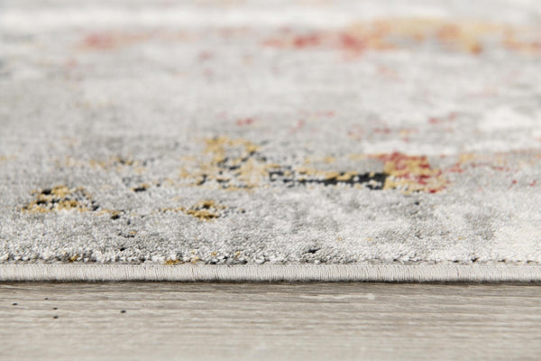 HomeRoots 9' X 12' Gray Abstract Area Rug - Washable, Non-Skid, Family-Friendly Design for Modern Spaces 528843