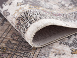 Homeroots 9' X 12' Gray And Ivory Oriental Power Loom Washable Non Skid Area Rug  Cotton Blend 528844