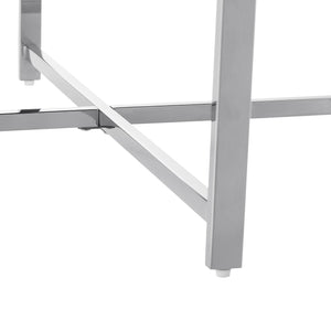 Homeroots 32" Silver Glass And Stainless Steel Round Mirrored Coffee Table Chrome  528850