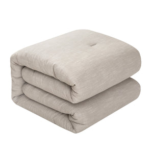 Homeroots Beige Queen 100% Cotton 140 Thread Count Washable Down Comforter Set Beige,Full,Queen Cotton 528866