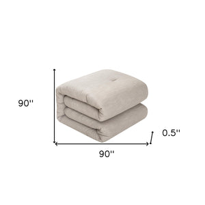 Homeroots Beige Queen 100% Cotton 140 Thread Count Washable Down Comforter Set Beige,Full,Queen Cotton 528866