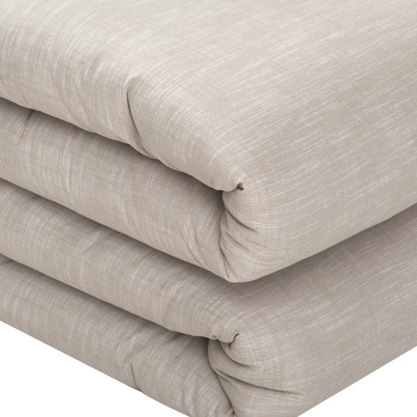 Homeroots Beige Queen 100% Cotton 140 Thread Count Washable Down Comforter Set Beige,Full,Queen Cotton 528866