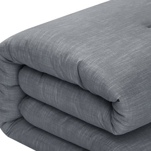 Homeroots Denim Blue Queen 100% Cotton 140 Thread Count Washable Down Comforter Set Denim,Full,Queen Cotton 528869