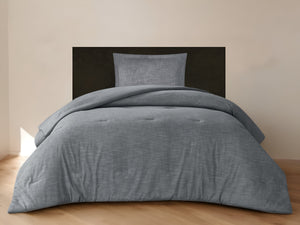 Homeroots Denim Blue Twin 100% Cotton 140 Thread Count Washable Down Comforter Set Denim,Twin,Twin Xl Cotton 528870