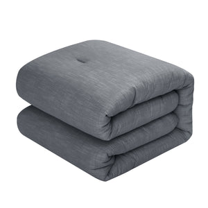 Homeroots Denim Blue Twin 100% Cotton 140 Thread Count Washable Down Comforter Set Denim,Twin,Twin Xl Cotton 528870